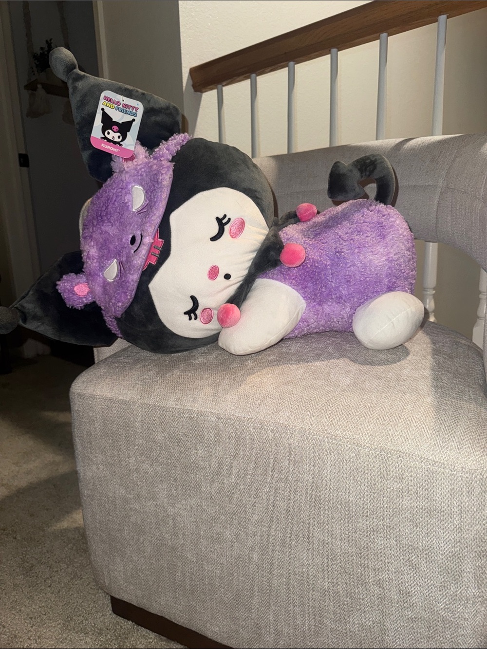 Sanrio Kuromi Sleeping Plush in Purple and Black